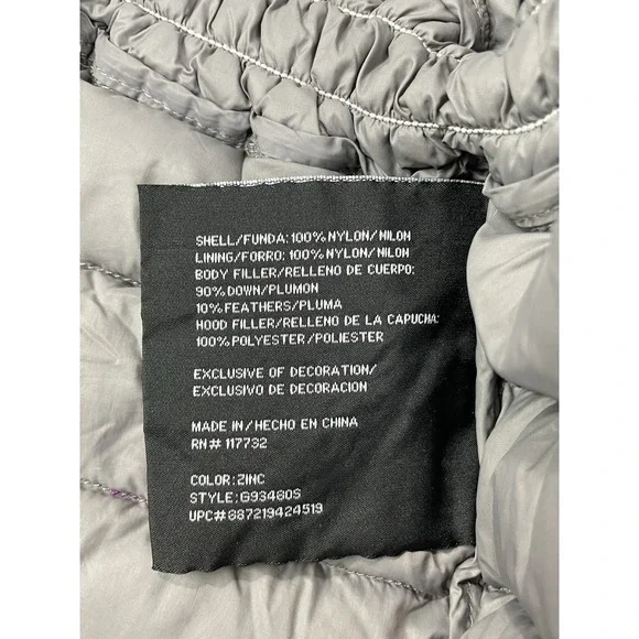 ZeroXposur Women's Large Gray Packable Puffer Jacket Hooded Lightweight Winter - Picture 5 of 11